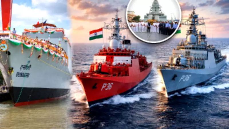 Indian Navy's Triple Vessel Induction Marks Strategic Maritime Expansion
