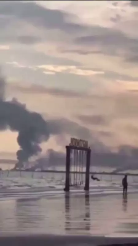 Iranian Girl's Serene Beach Swing Amidst Regional Tensions