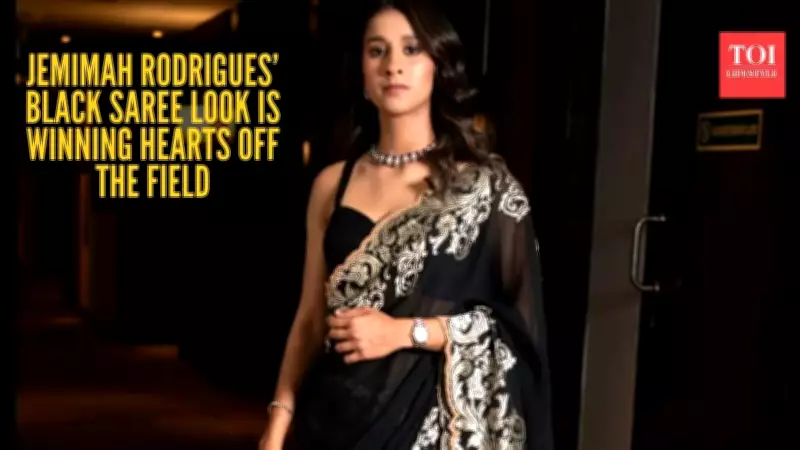 Jemimah Rodrigues Stuns in Black Saree, Blends Cricket Grit with Fashion Flair