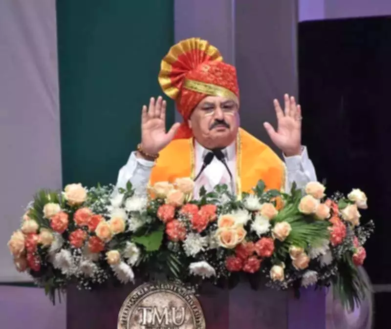JP Nadda Urges Youth to Build Viksit Bharat at TMU Convocation