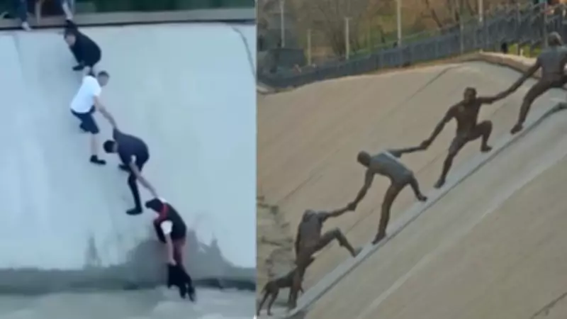 Kazakhstan City Honors Viral Dog Rescue with Bronze Sculpture