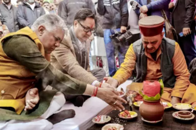 Kiren Rijiju Lays Foundation for ITI Building and Stadiums in Himachal Pradesh