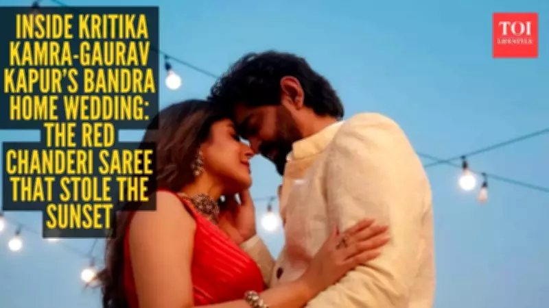 Kritika Kamra & Gaurav Kapur's Intimate Home Wedding: Red Chanderi Saree & Sunset Vows