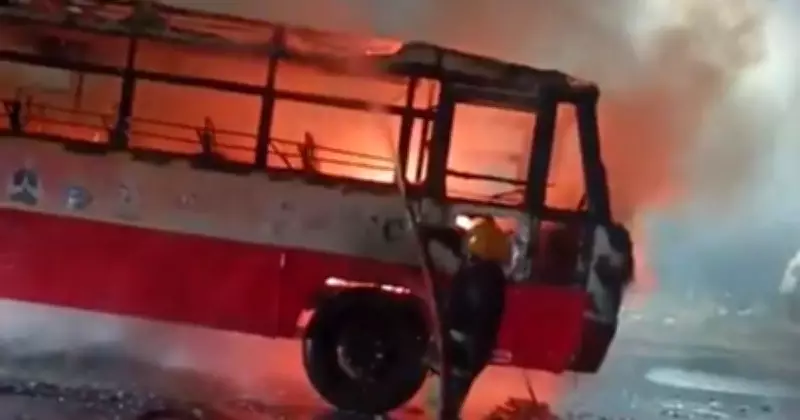 KSRTC Bus Catches Fire Near Lulu Mall in Bengaluru, All Passengers Escape Unharmed