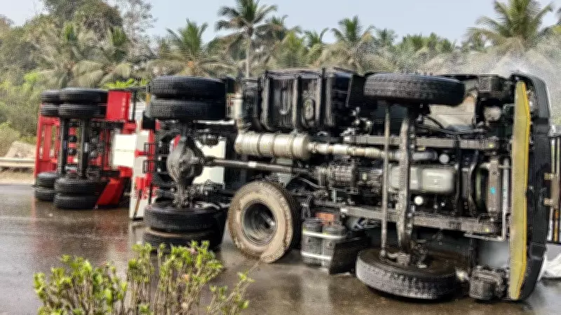 LPG Tanker Overturns, Disrupting Traffic on Mangaluru-Udupi Highway