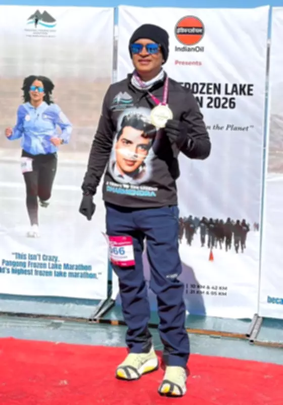 Ludhiana Businessman Achieves Marathon Milestone on Frozen Pangong Lake