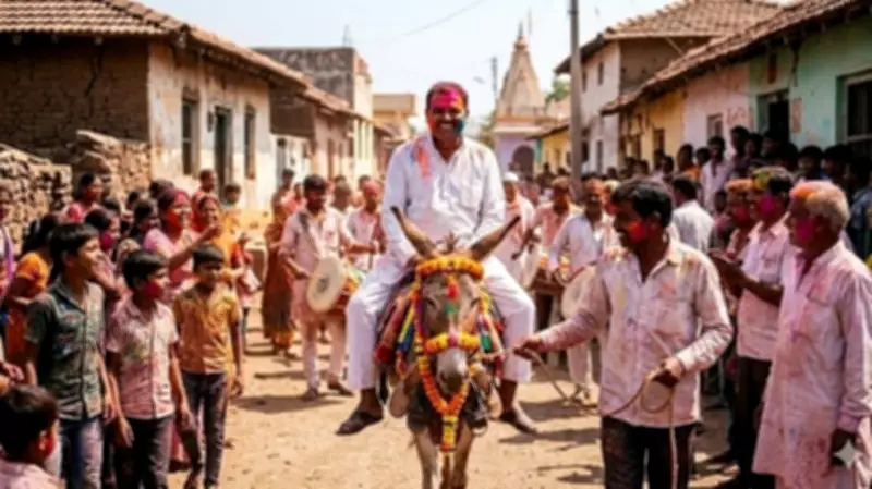 Maharashtra Village Celebrates Holi with Unique Donkey Procession for Son-in-Law