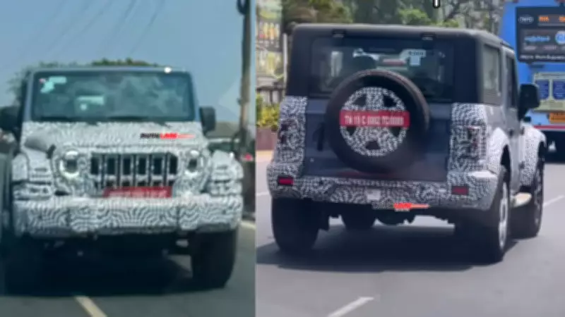 Mahindra Thar 3-Door Facelift Spotted Testing with Thar Roxx Design Cues