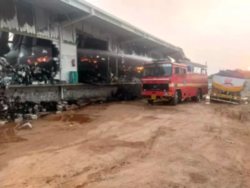 Major Fire Rages for Over 12 Hours at Hyderabad Cotton Godown, No Casualties Reported