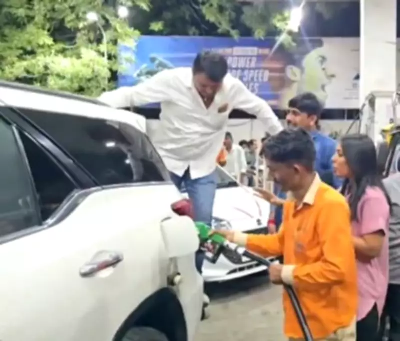 Man's Viral 'Jugaad' to Fit Extra Diesel by Jumping on Car Sparks Internet Debate