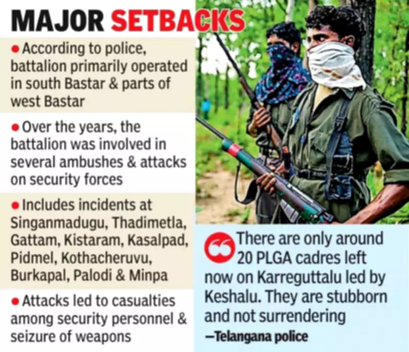 Maoist PLGA Battalion Decimated to 20 Cadres on Chhattisgarh-Telangana Border