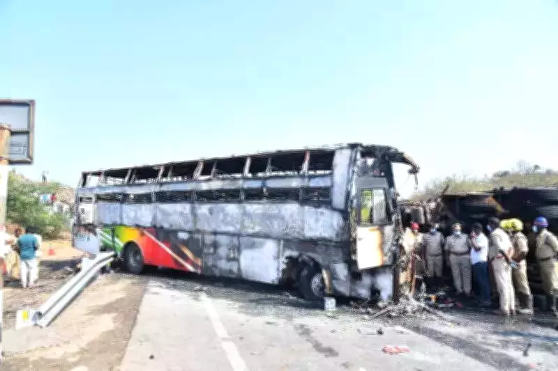 Markapuram Bus Tragedy: Technical Failure Suspected, 14 Dead in Andhra Pradesh