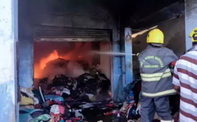 Massive Fire Destroys Rs 10 Lakh Worth of Clothes in Erode Godown