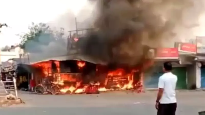 Massive Fire Erupts After LPG Cylinder Explodes in Odisha Market, Shops Engulfed