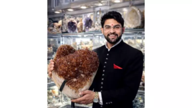 Millionaire Astrologer Astro Parduman Unveils Rare 12,324 Gram Heart-Shaped Citrine Crystal