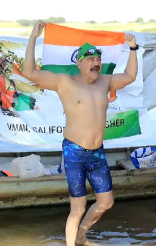 Nagpur Athlete Rajendra Jaiswal, 63, Completes 25.65km Narmada River Swim