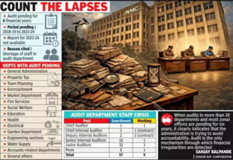 Nagpur Municipal Corporation Audit Collapse: 6-Year Backlog in 22 Departments