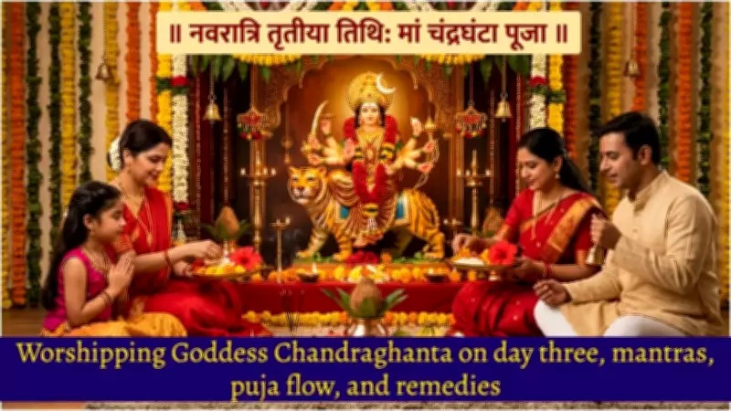 Navratri Day 3: Worship Goddess Chandraghanta for Domestic Bliss and Desire Fulfillment