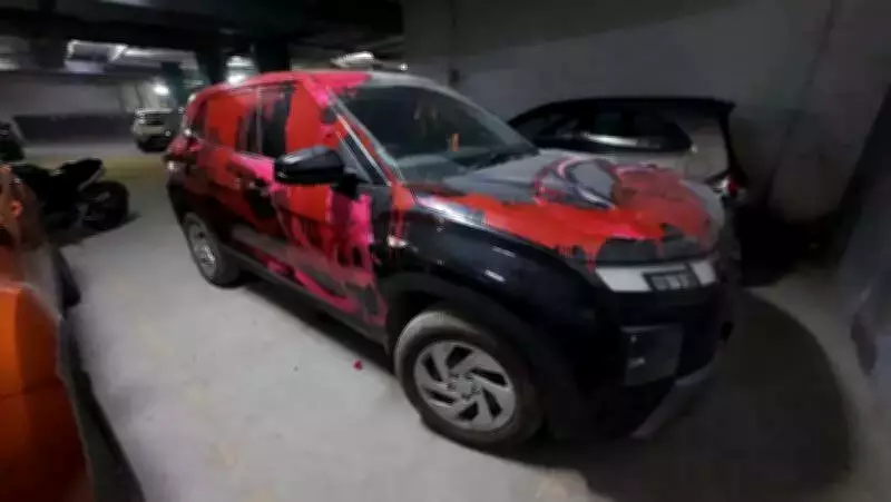 Noida Businessman's New SUV Vandalized in Guarded Film City Parking