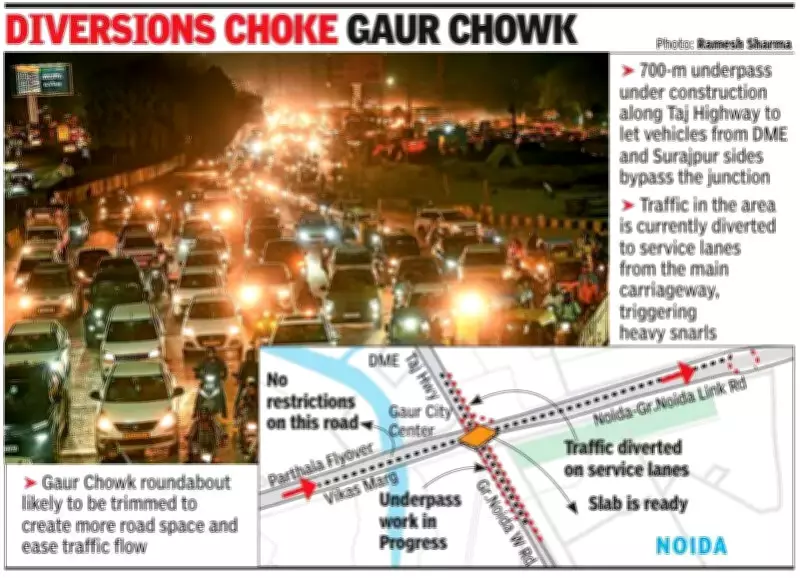 Noida's Gaur Chowk Underpass to Ease Traffic by June, 65% Work Done
