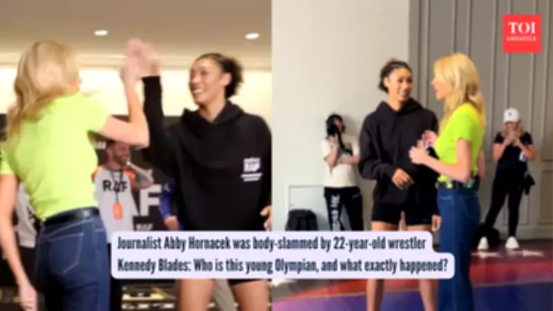 Olympian Kennedy Blades Suplexes Reporter on Live TV, Creating Viral Wrestling Moment