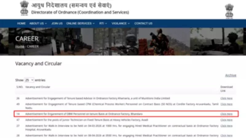 Ordnance Factory Bhandara Recruitment 2026: 400 Danger Building Worker Posts Announced