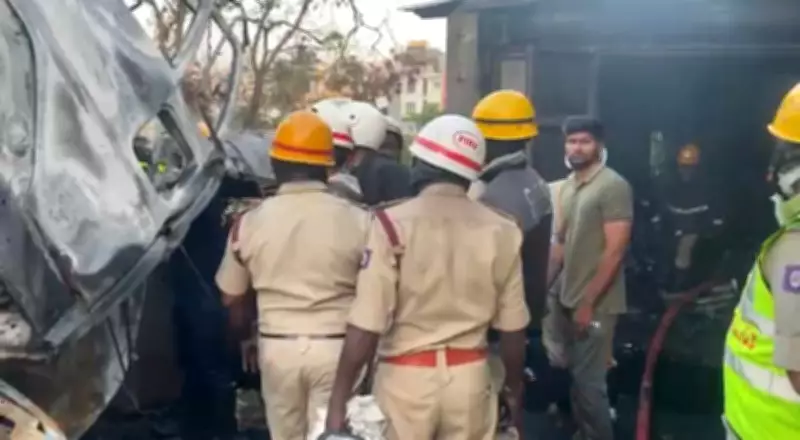 Overloaded Truck Rams Cab, Driver Burnt Alive in Bengaluru Accident