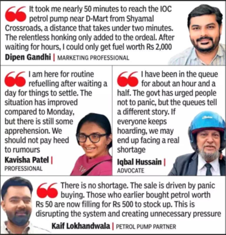 Panic Fuel Buying in Gujarat: Petrol Sales More Than Double Amid Shortage Rumors