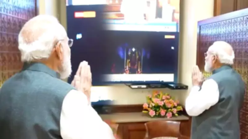 PM Modi Participates in Surya Tilak Ceremony at Ayodhya Ram Mandir on Ram Navami