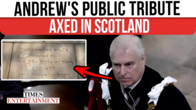 Prince Andrew Memorial Removed in Alloa as Town Severs Royal Ties