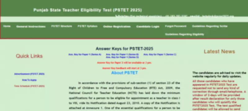 PSTET 2026 Provisional Answer Key Released by Punjab School Education Board