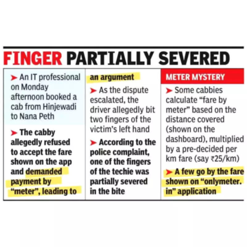 Pune IT Professional's Finger Partially Severed in Cab Fare Dispute