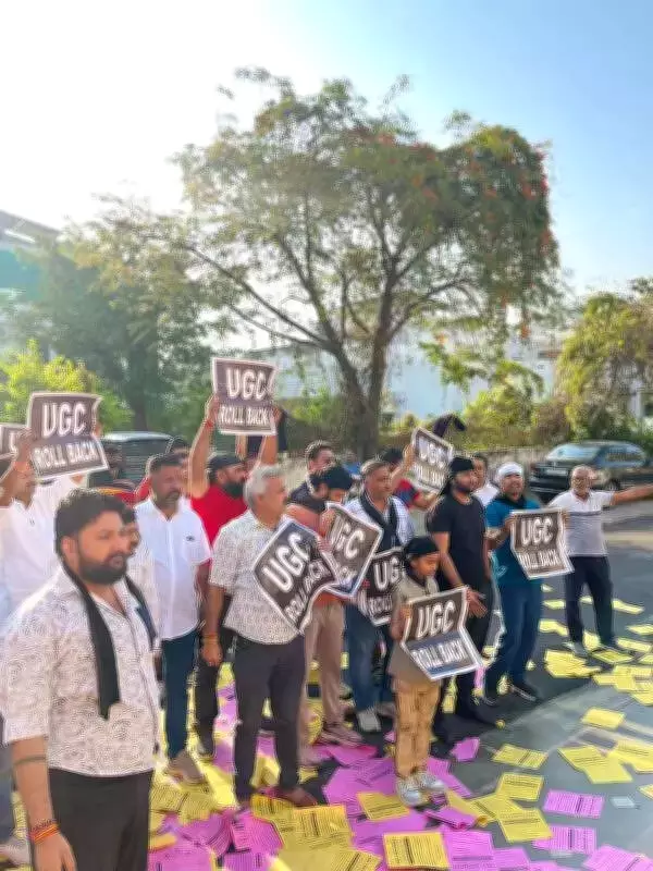 Rajput Karni Sena Protests UGC Equity Regulations at MP's Residence in Jaipur