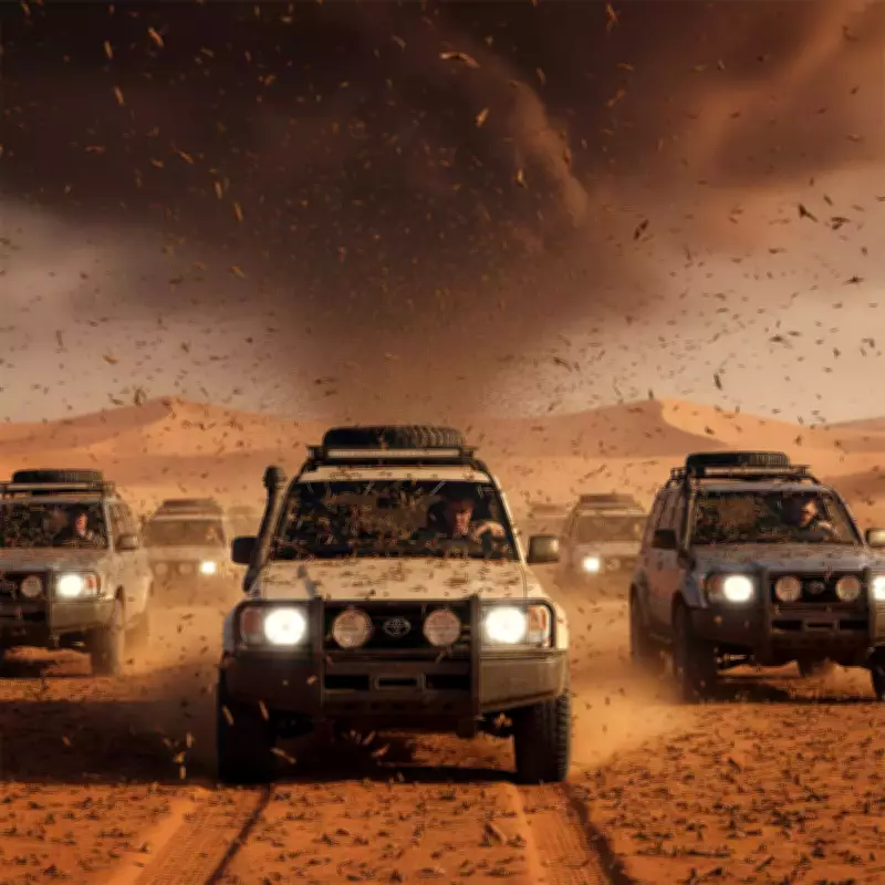 Rally Drivers Plough Through Biblical Locust Swarms in Sahara Desert Nightmare