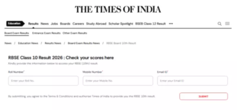 RBSE Class 10 Results 2026 Declared Today: Check Scores on Official Sites and TOI Portal