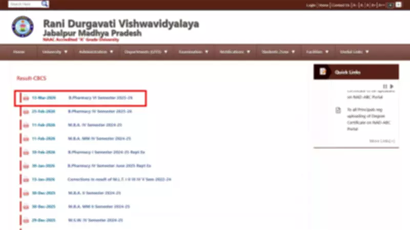 RDVV Declares B.Pharmacy VI Semester Result 2026, Continues Result Rollout