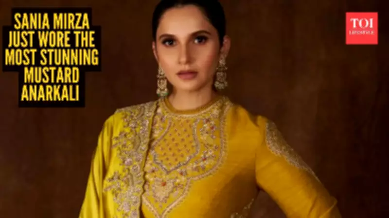 Sania Mirza Stuns in Mustard Anarkali, Blending Hyderabadi Royalty with Modern Elegance