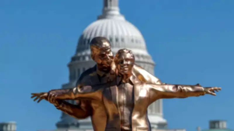 Satirical 'Titanic' Statue of Trump and Epstein Erected on National Mall