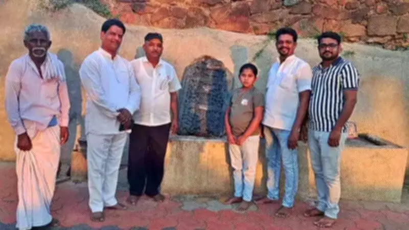 Schoolgirl's Sharp Eye Uncovers Ancient Hero Stone in Karnataka Village