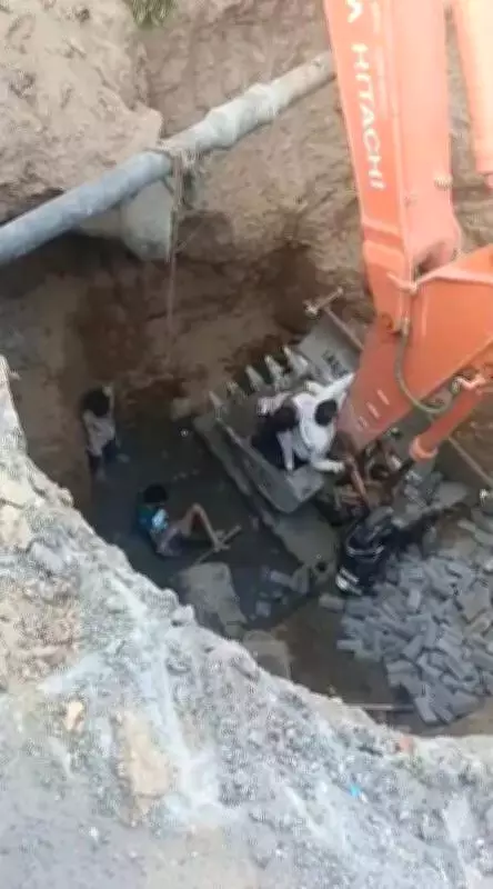 Scooter Plunges into Metro Pit in Surat, Mother and Son Injured