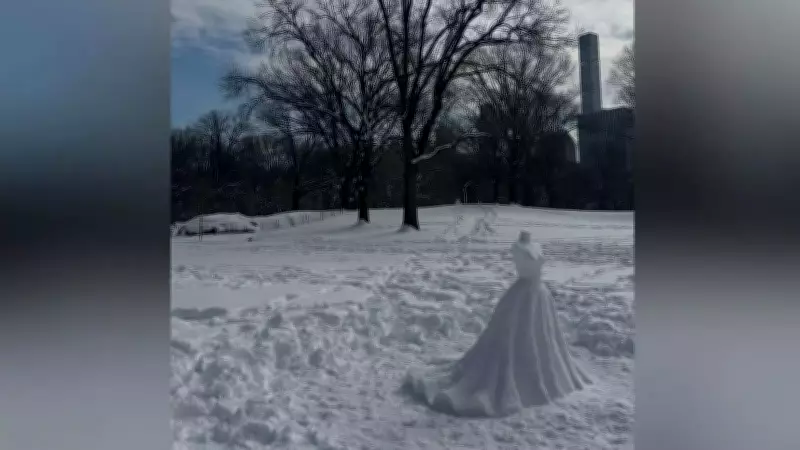 Snow Sculpture 'Snowmannequin' by Designer Colette Komm Goes Viral in Central Park