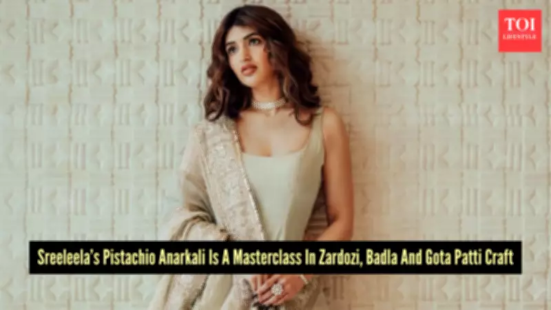 Sreeleela's Pistachio Anarkali: A Masterclass in Modern Festive Fashion