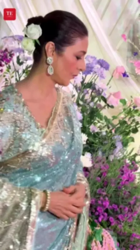 Tabu's Elegant Appearance Steals Spotlight at Barjatya Wedding Celebration