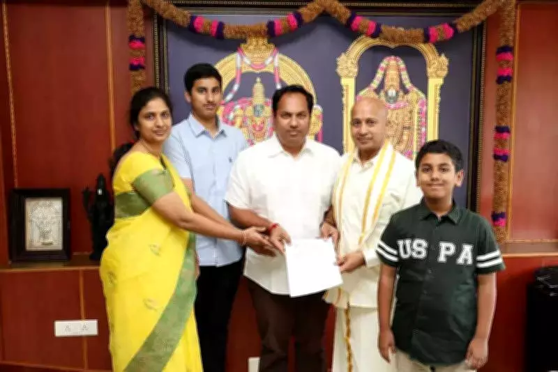 TDP Leader Dr Kodela Sivaram Donates ₹10 Lakh to TTD Healthcare Scheme
