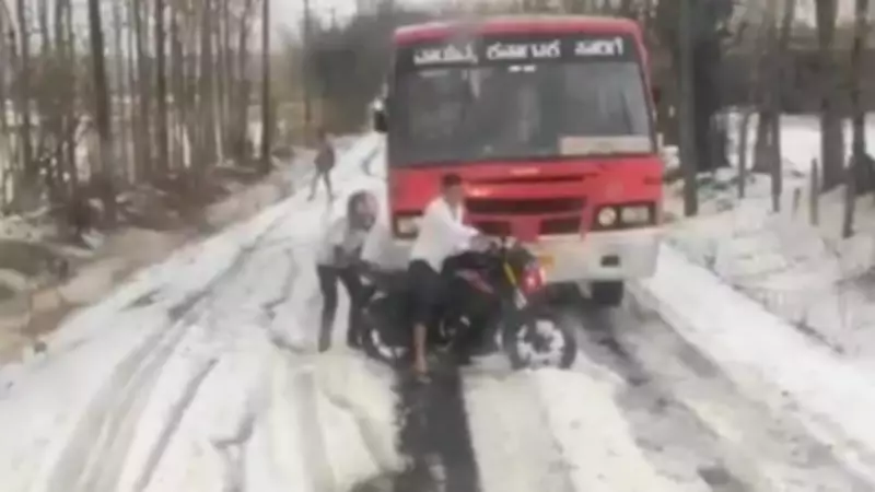 Unusual Hailstorm Transforms Karnataka's Machapur into a Mini Kashmir