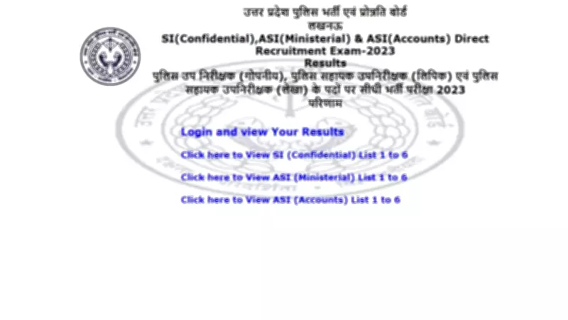 UP Police SI, ASI Final Results 2023 Declared: Direct Link Available