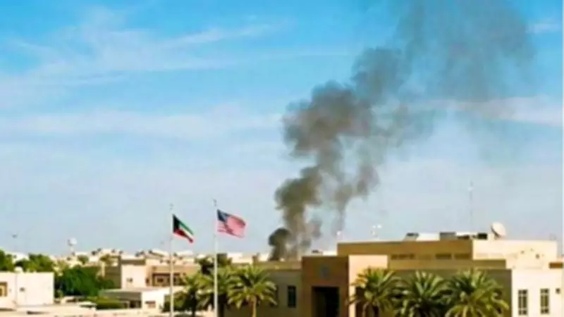 US Embassy in Kuwait Targeted in Iranian Strikes, Smoke Clouds Seen Rising