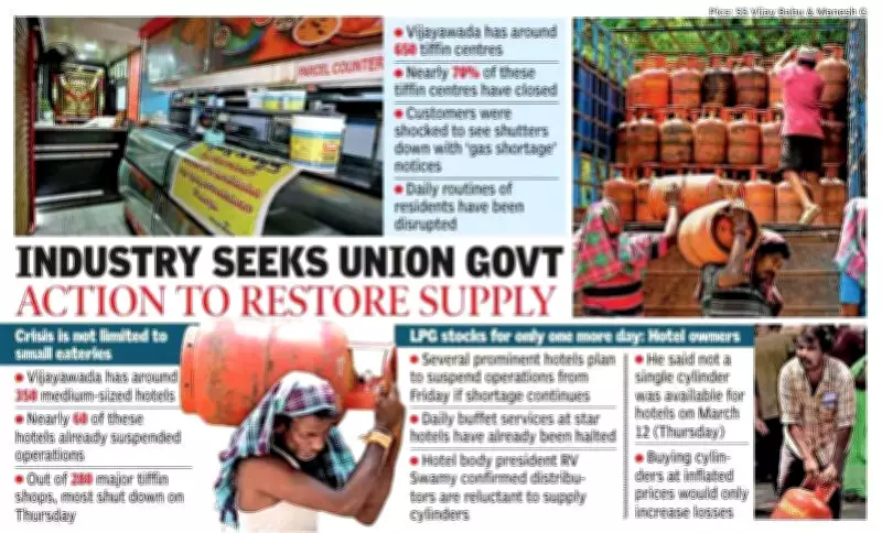 Vijayawada Hotels Shut as Commercial LPG Cylinder Shortage Hits Food Industry