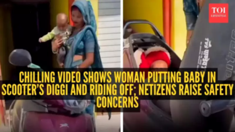 Viral Video Shows Woman Placing Baby in Scooter Storage Box, Sparks Safety Concerns