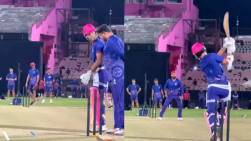 Yashasvi Jaiswal's Viral Six Off Jadeja in IPL 2026 Practice Sparks Royals' Hopes